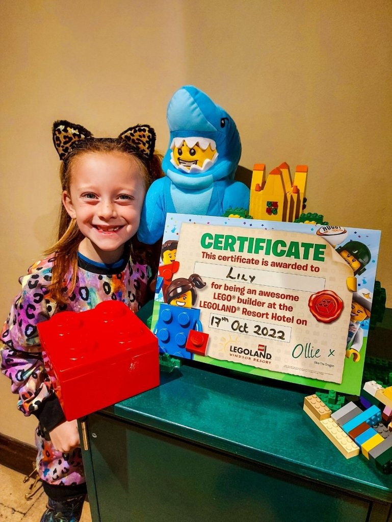 Her Lego box will now come to every hotel visit with her Lego to keep her busy!